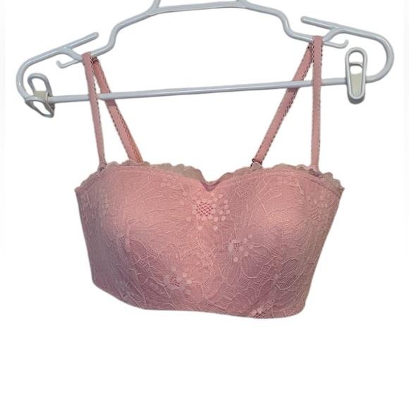 Victoria’s Secret Lined Bandeau Lace Adjustable Bralette Size M Petal Pink NWT - Picture 1 of 7